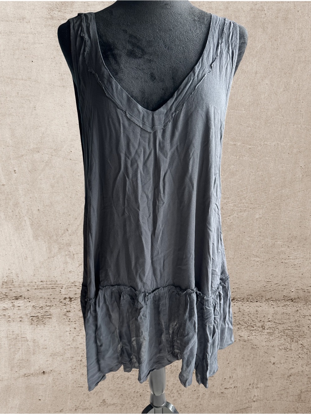 V-Neck Sleeveless Tunic in Slate
